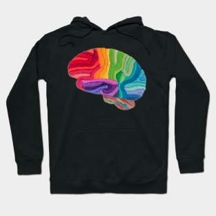 Embroidered Look - Rainbow Brain Hoodie